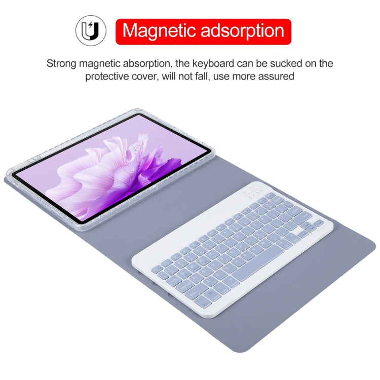For Huawei MatePad Air 11.5 Square Button Bluetooth Keyboard Rotatable Holder Leather Case(Lavender Purple) - Huawei Keyboard by buy2fix | Online Shopping UK | buy2fix