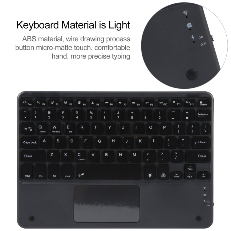 For Huawei MatePad Air 11.5 Square Button Bluetooth Keyboard Rotatable Holder Leather Case with Touchpad(Black) - Huawei Keyboard by buy2fix | Online Shopping UK | buy2fix