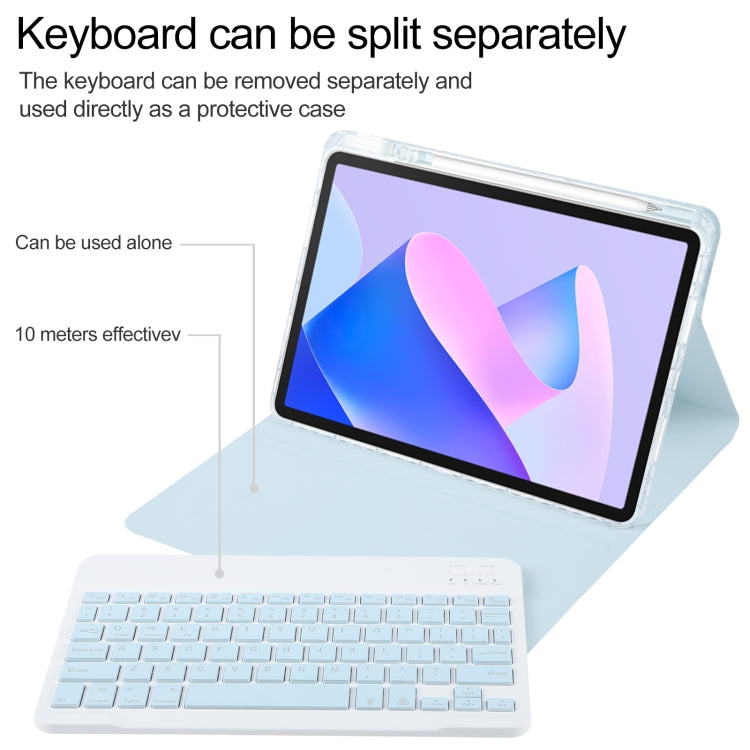 For Huawei MatePad 11 2023 / 2021 Square Button Backlight Bluetooth Keyboard Rotatable Holder Leather Case(Sky Blue) - Huawei Keyboard by buy2fix | Online Shopping UK | buy2fix