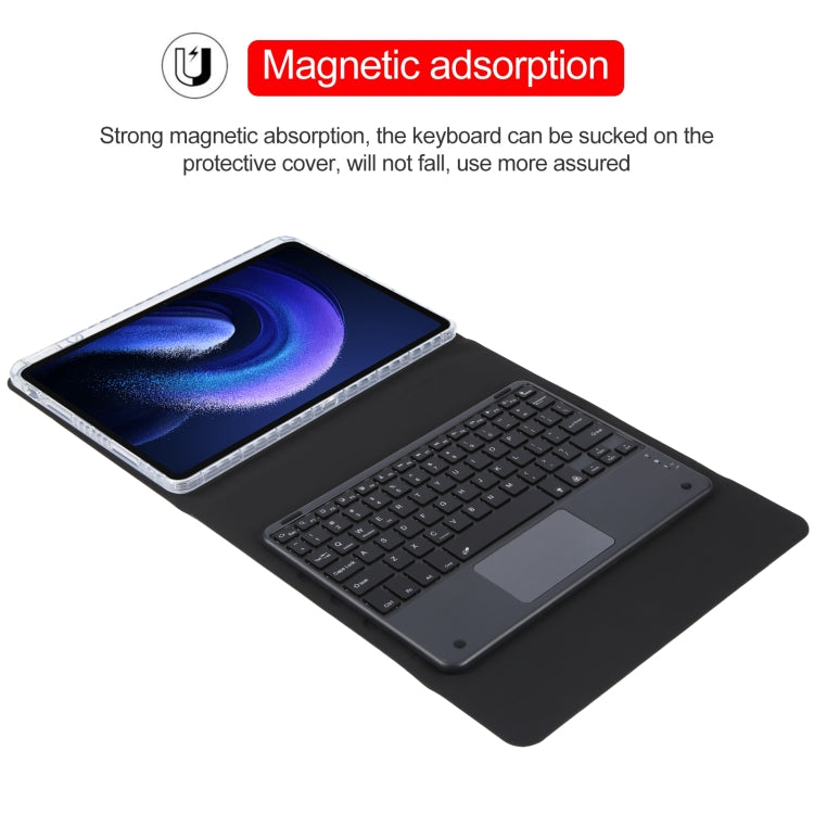 For Xiaomi Pad 6 Square Button Bluetooth Keyboard Rotatable Holder Leather Case with Touchpad(Black) - Others Keyboard by buy2fix | Online Shopping UK | buy2fix