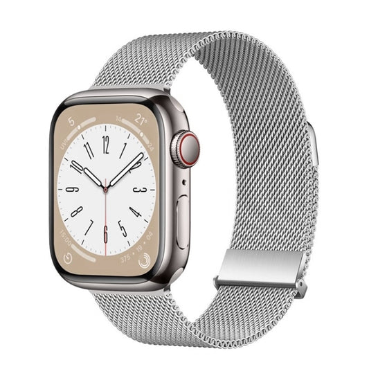 For Apple Watch SE 44mm ZGA Milanese Magnetic Metal Watch Band(Silver) - Watch Bands by ZGA | Online Shopping UK | buy2fix