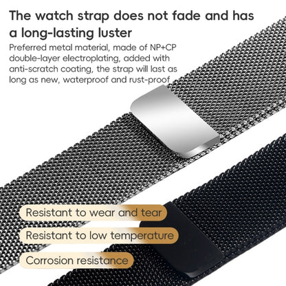 For Apple Watch Series 6 44mm ZGA Milanese Magnetic Metal Watch Band(Black) - Watch Bands by ZGA | Online Shopping UK | buy2fix