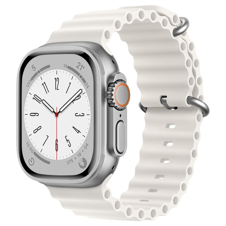 For Apple Watch Ultra 2 49mm ZGA Ocean Silicone Watch Band(White) - Watch Bands by ZGA | Online Shopping UK | buy2fix