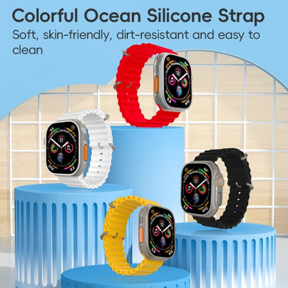 For Apple Watch Ultra 2 49mm ZGA Ocean Silicone Watch Band(Yellow) - Watch Bands by ZGA | Online Shopping UK | buy2fix