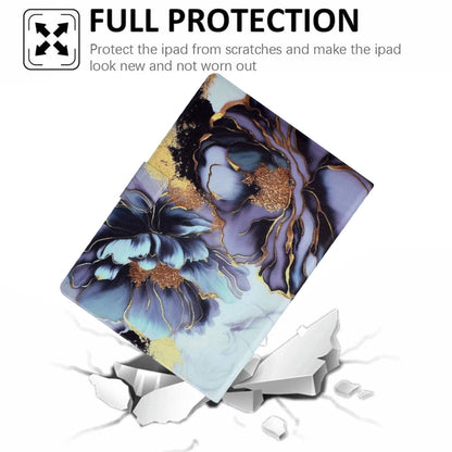 For Samsung Galaxy Tab S6 Lite 2024/2022 Voltage Painted Smart Leather Tablet Case(Peony) - Tab S6 Lite P610 / P615 by buy2fix | Online Shopping UK | buy2fix