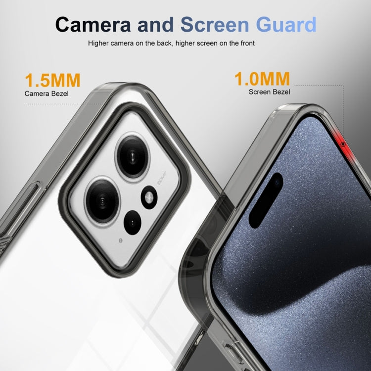 For Xiaomi Redmi Note 12 4G Global 2.5mm Anti-slip Clear Acrylic Hybrid TPU Phone Case(Black) - Xiaomi Cases by buy2fix | Online Shopping UK | buy2fix