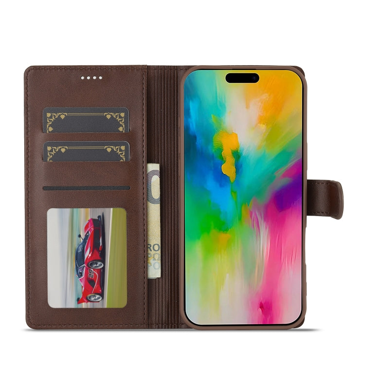 LC.IMEEKE Calf Texture Horizontal Flip Leather Case For iPhone 16 Pro Max(Brown) - iPhone 16 Pro Max Cases by LC.IMEEKE | Online Shopping UK | buy2fix