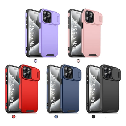 For iPhone 16 Pro Max Sliding Camshield TPU + PC Phone Case(Blue) - iPhone 16 Pro Max Cases by buy2fix | Online Shopping UK | buy2fix