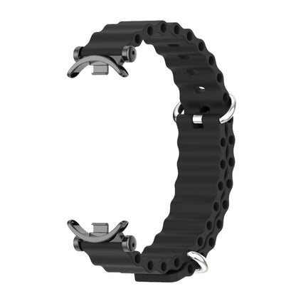 For Xiaomi Mi Band 8 Mijobs GT4 Marine Silicone Breathable Watch Band(Black) - Watch Bands by MIJOBS | Online Shopping UK | buy2fix