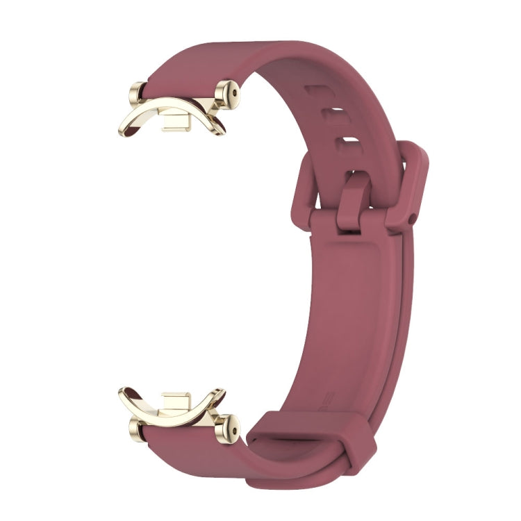 For Xiaomi Mi Band 8 / 9 / 9 NFC Mijobs GT4 Silicone Breathable Watch Band(Wine Red Light Gold) - Watch Bands by MIJOBS | Online Shopping UK | buy2fix