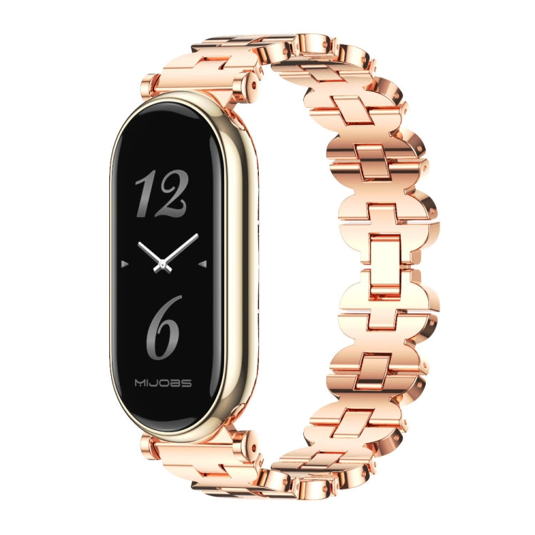 For Xiaomi Mi Band 8 / 9 / 9 NFC Mijobs GT4 Bone Chain Metal Watch Band(Rose Gold) - Watch Bands by MIJOBS | Online Shopping UK | buy2fix