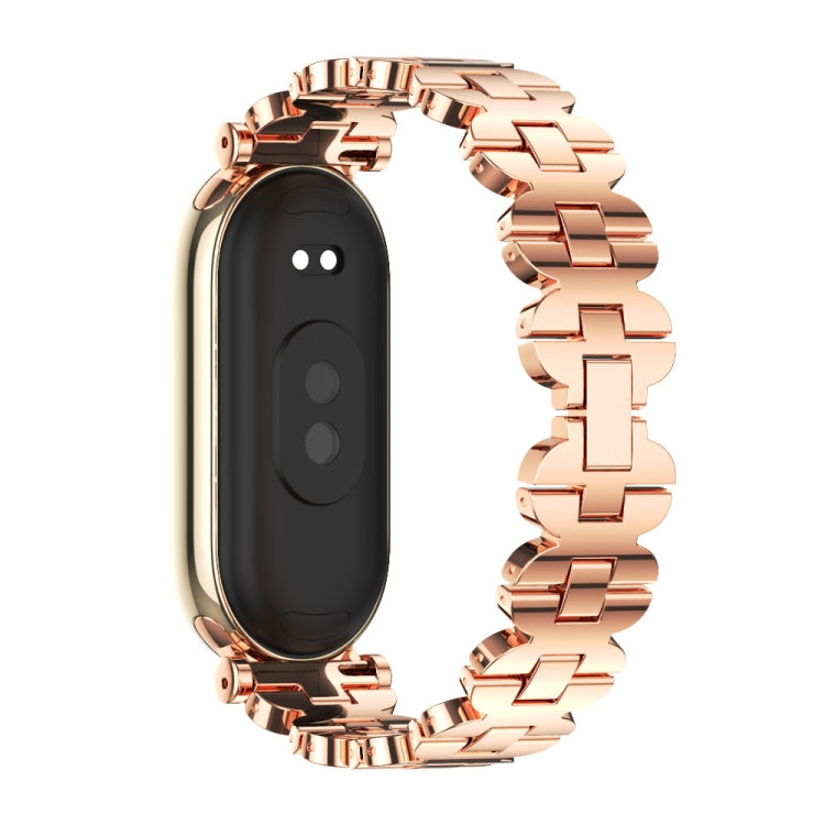 For Xiaomi Mi Band 8 / 9 / 9 NFC Mijobs GT4 Bone Chain Metal Watch Band(Rose Gold) - Watch Bands by MIJOBS | Online Shopping UK | buy2fix