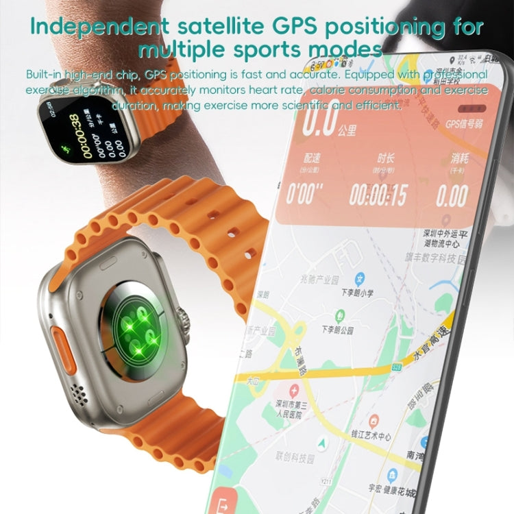 ZGA W04 2.03 inch Screen Seconds Hand BT Call Smart Watch, Support Health Monitor / AI Voice Assistant / SOS(Orange) - Smart Watches by ZGA | Online Shopping UK | buy2fix