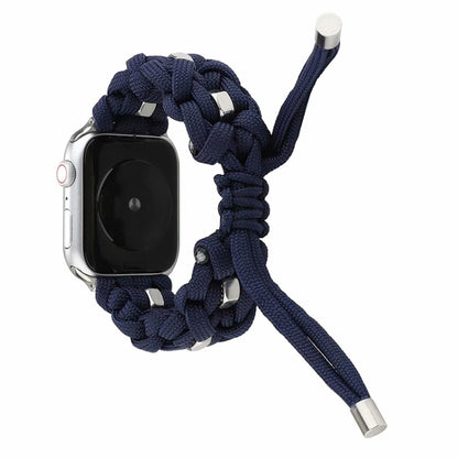 For Apple Watch Ultra 49mm Screw Nut Braided Paracord Watch Band(Blue) - Watch Bands by buy2fix | Online Shopping UK | buy2fix