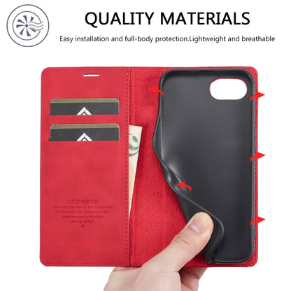 For iPhone SE 2024 LC.IMEEKE Strong Magnetic Leather Phone Case with Holder & Card Slots & Wallet(Red) - More iPhone Cases by LC.IMEEKE | Online Shopping UK | buy2fix