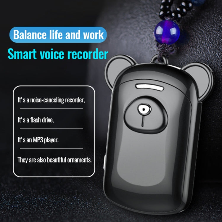 JNN Q6 Bear Smart Noise Cancelling Voice Recorder, Memory:4GB(Black) - Recording Pen by JNN | Online Shopping UK | buy2fix