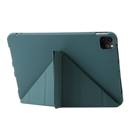 For iPad Pro 11 2024 TPU Deformation Flip Leather Tablet Case with Holder(Dark Green) - iPad Pro 11 2024 Cases by buy2fix | Online Shopping UK | buy2fix