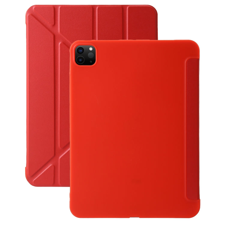 For iPad Pro 11 2024 TPU Deformation Flip Leather Tablet Case with Holder(Red) - iPad Pro 11 2024 Cases by buy2fix | Online Shopping UK | buy2fix