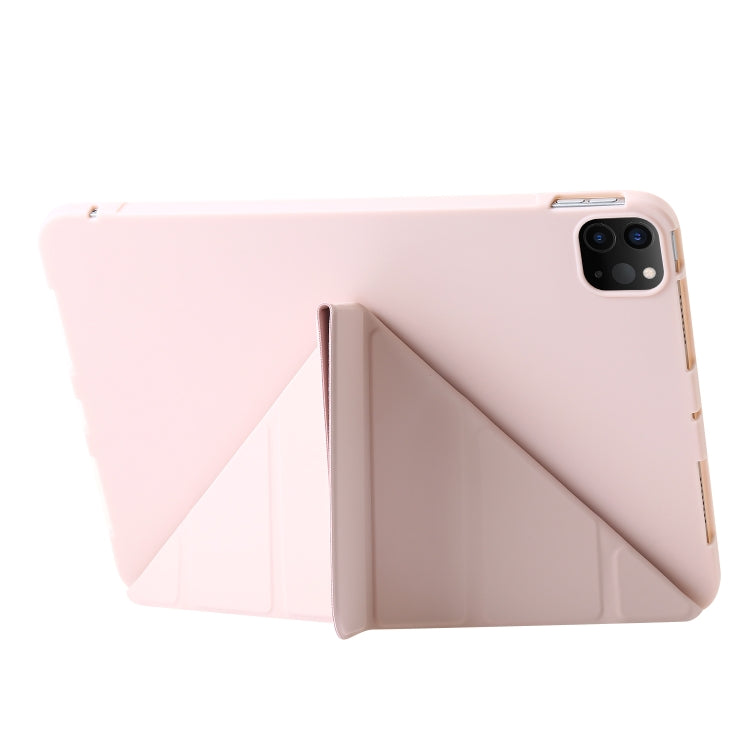 For iPad Pro 11 2024 TPU Deformation Flip Leather Tablet Case with Holder(Light Pink) - iPad Pro 11 2024 Cases by buy2fix | Online Shopping UK | buy2fix