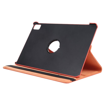 For iPad Pro 13 2024 360 Degree Rotation Litchi Texture Leather Tablet Case with Holder(Orange) - iPad Pro 13 2024 Cases by buy2fix | Online Shopping UK | buy2fix