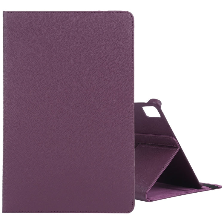 For iPad Air 11 2024 360 Degree Rotation Litchi Texture Leather Tablet Case with Holder(Purple) - iPad Air 11 2024 Cases by buy2fix | Online Shopping UK | buy2fix