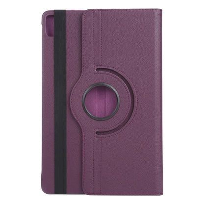 For iPad Air 11 2024 360 Degree Rotation Litchi Texture Leather Tablet Case with Holder(Purple) - iPad Air 11 2024 Cases by buy2fix | Online Shopping UK | buy2fix