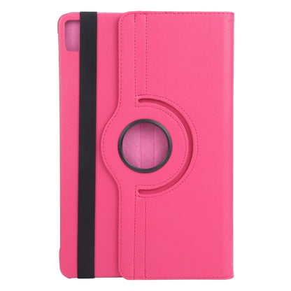 For iPad Air 11 2024 360 Degree Rotation Litchi Texture Leather Tablet Case with Holder(Rose Red) - iPad Air 11 2024 Cases by buy2fix | Online Shopping UK | buy2fix