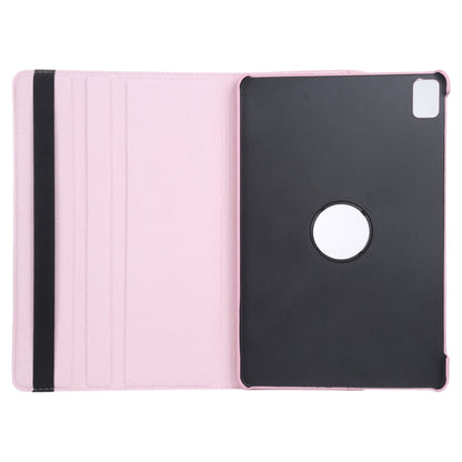 For iPad Pro 11 2024 360 Degree Rotation Litchi Texture Leather Tablet Case with Holder(Pink) - iPad Pro 11 2024 Cases by buy2fix | Online Shopping UK | buy2fix