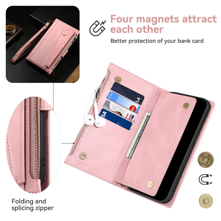 For Motorola Moto G54 Power 5G ESEBLE Retro Frosted RFID Leather Phone Case(Rose Gold) - Motorola Cases by ESEBLE | Online Shopping UK | buy2fix