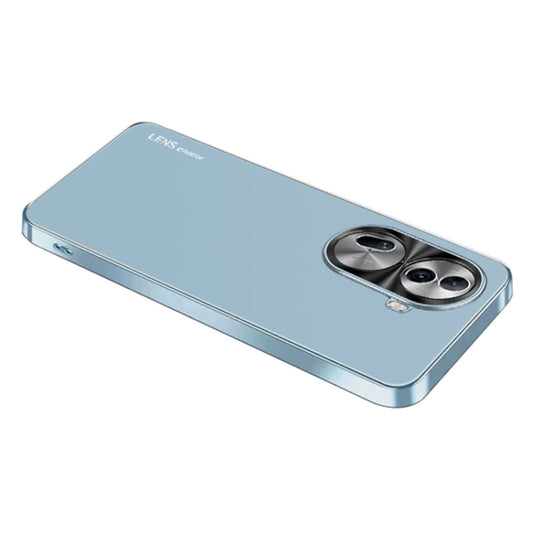 For OPPO Reno11 Global AG Frosted Electroplating Acrylic Phone Case(Sierra Blue) - Reno11 Cases by buy2fix | Online Shopping UK | buy2fix