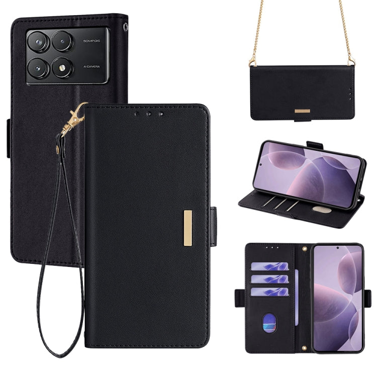 For Xiaomi Redmi K70 5G / K70 Pro 5G Crossbody Chain Leather Phone Case(Black) - K70 Pro Cases by buy2fix | Online Shopping UK | buy2fix