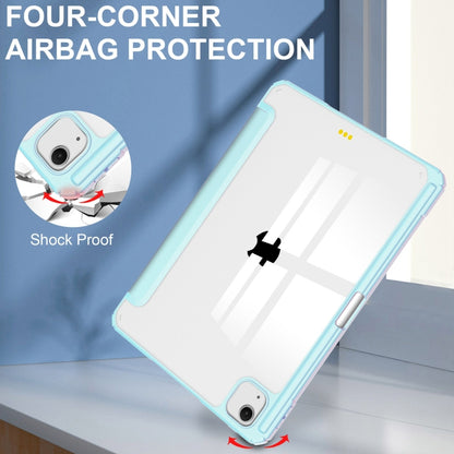 For iPad Air 13 2024 Pure Color 3-fold Clear TPU Smart Leather Tablet Case(Sky Blue) - iPad Air 13 2024 Cases by buy2fix | Online Shopping UK | buy2fix