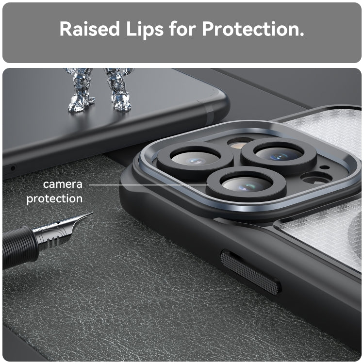 For iPhone 15 Pro Carbon Fiber Texture MagSafe Translucent Phone Case(Black) - iPhone 15 Pro Cases by buy2fix | Online Shopping UK | buy2fix