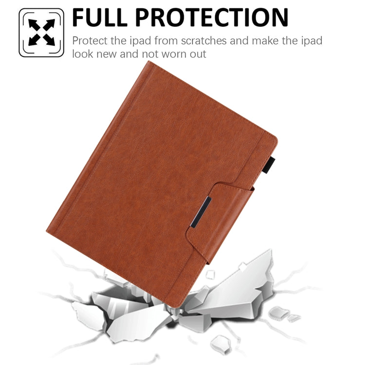 For iPad Pro 11 2024 Solid Color Metal Buckle Leather Smart Tablet Case(Brown) - iPad Pro 11 2024 Cases by buy2fix | Online Shopping UK | buy2fix