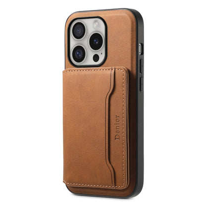 For iPhone 16 Pro Max Denior D13 Retro Texture Leather MagSafe Card Bag Phone Case(Brown) - iPhone 16 Pro Max Cases by Denior | Online Shopping UK | buy2fix