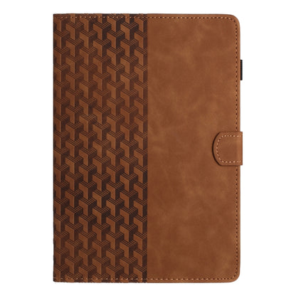 For Samsung Galaxy Tab A9 Building Blocks Embossed Leather Tablet Case(Brown) - Galaxy Tab A9 by buy2fix | Online Shopping UK | buy2fix