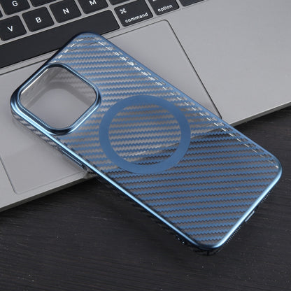 For iPhone 13 Pro Max 6D Plated Carbon Fiber Clear Magsafe PC Phone Case(Dream Blue) - iPhone 13 Pro Max Cases by buy2fix | Online Shopping UK | buy2fix