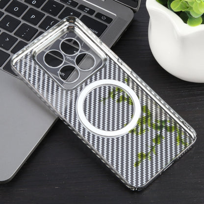 For Xiaomi 14 Pro 6D Plated Carbon Fiber Clear Magsafe PC Phone Case(Titanium Grey) - 14 Pro Cases by buy2fix | Online Shopping UK | buy2fix