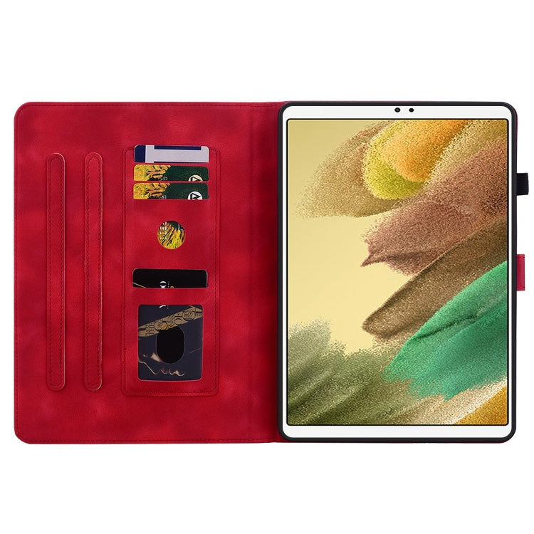 For Samsung Galaxy Tab A7 Lite 8.7 Lily Embossed Leather Tablet Case(Red) - Tab A7 Lite T220 / T225 by buy2fix | Online Shopping UK | buy2fix