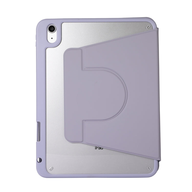 For iPad Pro 11 2024 2 in 1 Acrylic Split Rotating Leather Tablet Case(Lavender) - iPad Pro 11 2024 Cases by buy2fix | Online Shopping UK | buy2fix