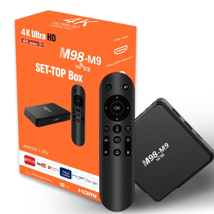 M98-M9 Quad-core ARM Cortex-A53 WiFi Bluetooth 4K HD Android TV Box, RAM:2GB+8GB(AU Plug) - Allwinner H3 by buy2fix | Online Shopping UK | buy2fix