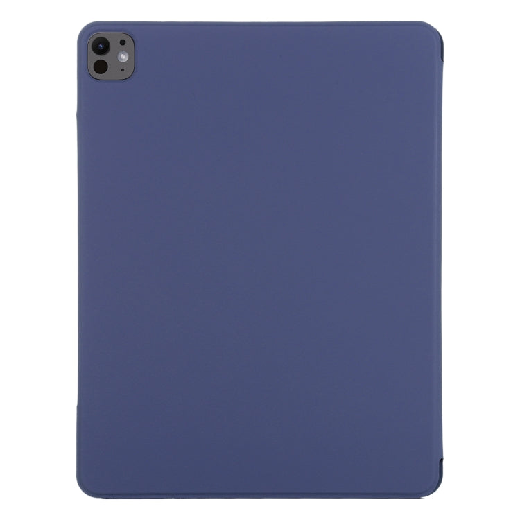 For iPad Pro 11 2024 Double-sided Clip Fixed Buckle Magnetic PU Leather Smart Tablet Case(Dark Blue) - iPad Pro 11 2024 Cases by buy2fix | Online Shopping UK | buy2fix