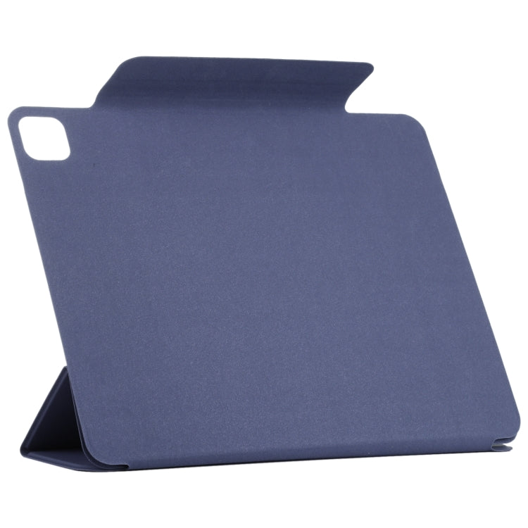 For iPad Pro 11 2024 Double-sided Clip Fixed Buckle Magnetic PU Leather Smart Tablet Case(Dark Blue) - iPad Pro 11 2024 Cases by buy2fix | Online Shopping UK | buy2fix