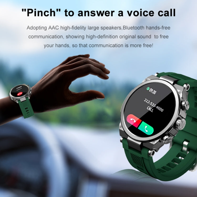 WS-23 1.52 inch IP67 Sport Smart Watch, Support Bluetooth Call / Sleep / Blood Oxygen / Heart Rate / Blood Pressure Health Monitor(Grey+Green) - Smart Watches by buy2fix | Online Shopping UK | buy2fix