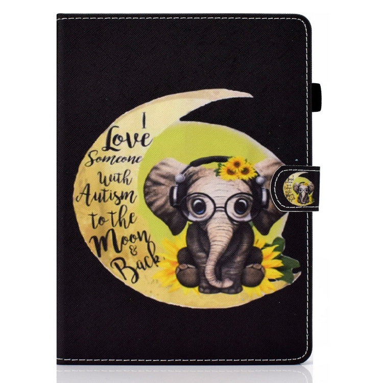 For iPad Pro 11 2024 Painted Stitching Smart Leather Tablet Case(Moon Baby Elephant) - iPad Pro 11 2024 Cases by buy2fix | Online Shopping UK | buy2fix