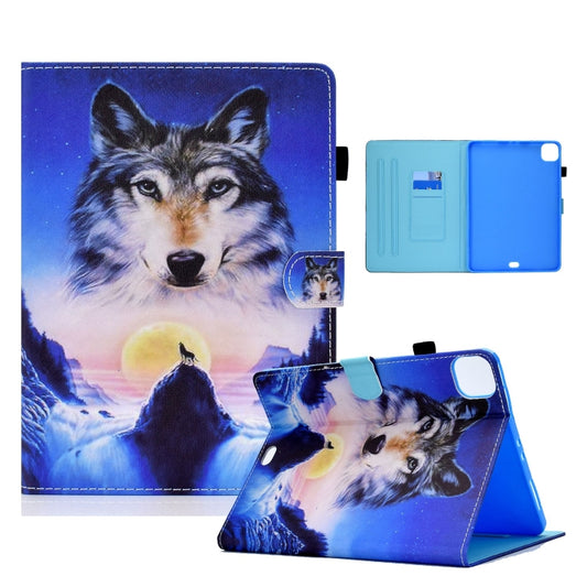 For iPad Pro 11 2024 Painted Stitching Smart Leather Tablet Case(Wolf) - iPad Pro 11 2024 Cases by buy2fix | Online Shopping UK | buy2fix