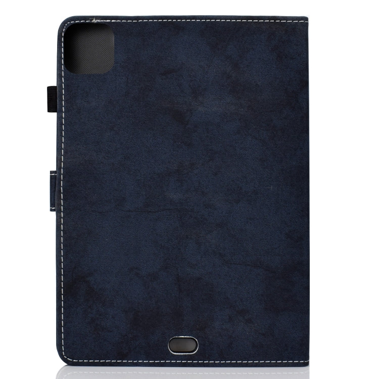 For iPad Pro 11 2024 Marble Style Cloth Texture Smart Leather Tablet Case(Dark Blue) - iPad Pro 11 2024 Cases by buy2fix | Online Shopping UK | buy2fix