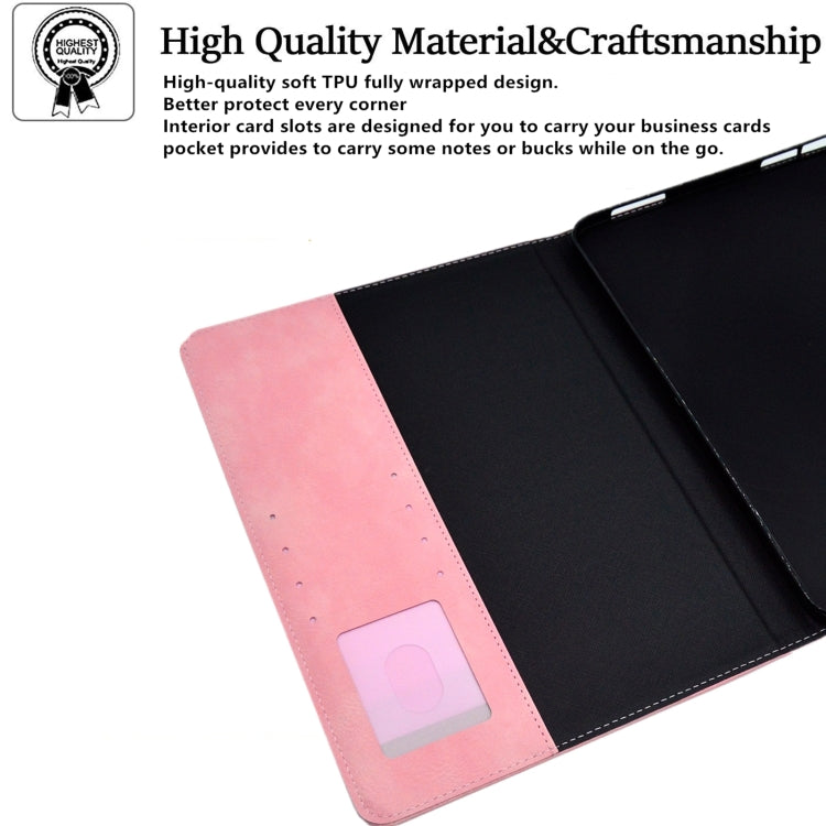 For iPad Pro 11 2024 Suede Cross Texture Magnetic Clasp Leather Smart Tablet Case(Pink) - iPad Pro 11 2024 Cases by buy2fix | Online Shopping UK | buy2fix