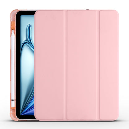 For iPad Air 11 2024 3-fold TPU Leather Smart Tablet Case with Pen Slot(Pink) - iPad Air 11 2024 Cases by buy2fix | Online Shopping UK | buy2fix