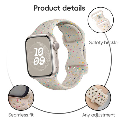 For Apple Watch Series 6 40mm Hole Style Butterfly Buckle Camouflage Silicone Watch Band(Light Purple) - Watch Bands by buy2fix | Online Shopping UK | buy2fix